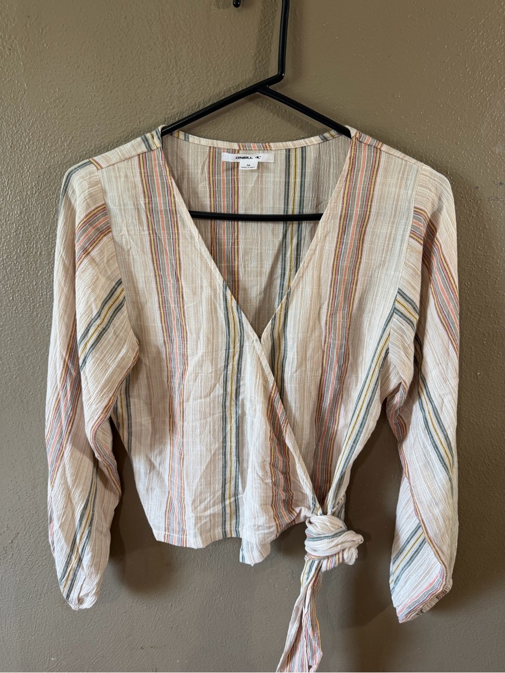 O'Neill Women's Multicolor Striped Boho Casual Top Size M